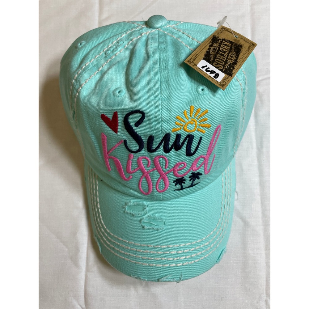 KBETHOS Baseball Cap Women OS Mint Teal NWT Sun Kissed Distressed Dad Hat